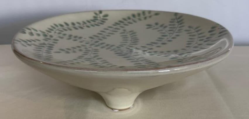 Medium Round Ceramic Serving Platter on Feet