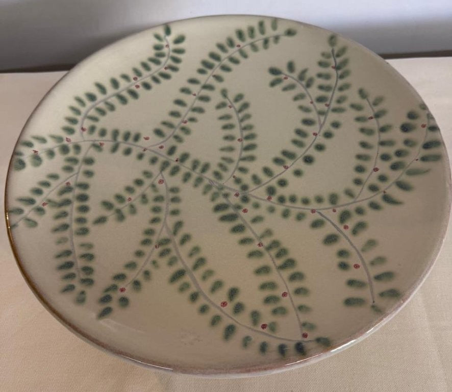 Medium Round Ceramic Serving Platter on Feet