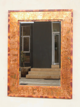 Distressed Copper Finish Mirror. - NetDécor 