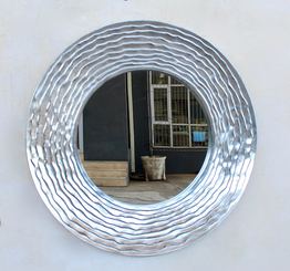ROUND WAVELY SILVER MIRROR - NetDécor 