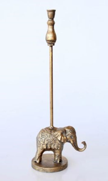 GOLD METAL ELEPHANT CANDLE HOLDER - NetDécor 
