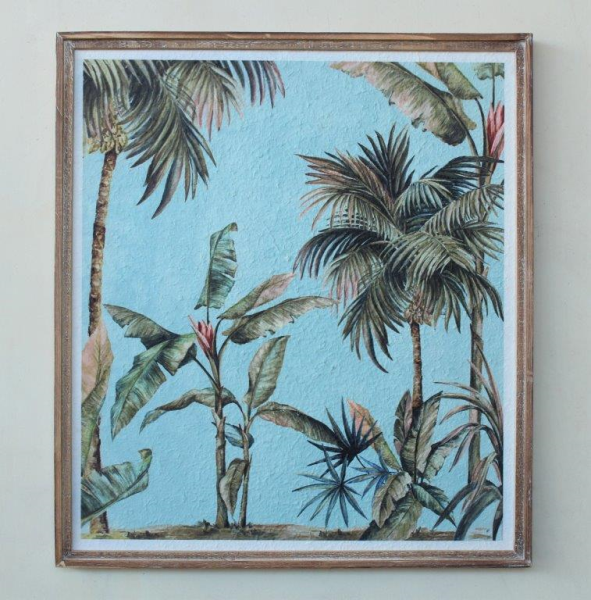 AQUA PALM TREE PAPER PICTURE - NetDécor 