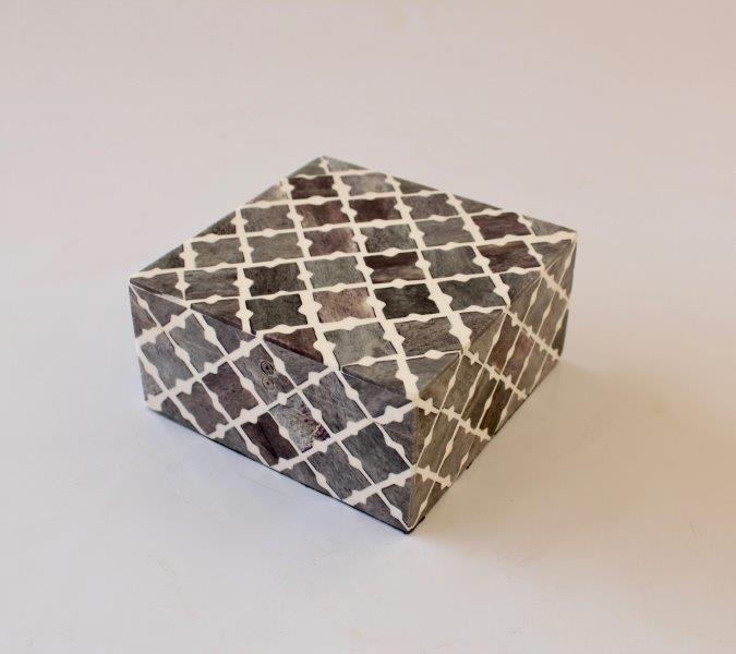 BONE BOX GREY & WHITE PATTERN - NetDécor 