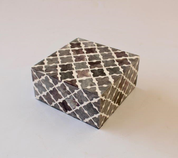 BONE BOX GREY & WHITE PATTERN - NetDécor 
