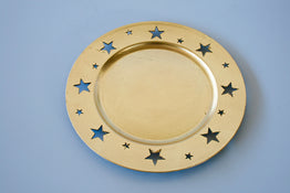 GOLD METALIC STAR PLATE - NetDécor 