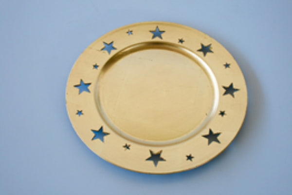 GOLD METALIC STAR PLATE - NetDécor 