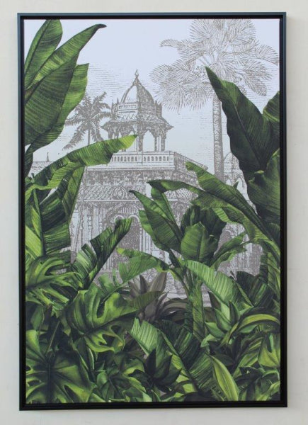 GREEN BANANA LEAF PLANTATION TAJ FRAMED PICTURE - NetDécor 