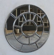 LARGE ROUND SILVER MIRROR CIRCULAR PANELS. - NetDécor 