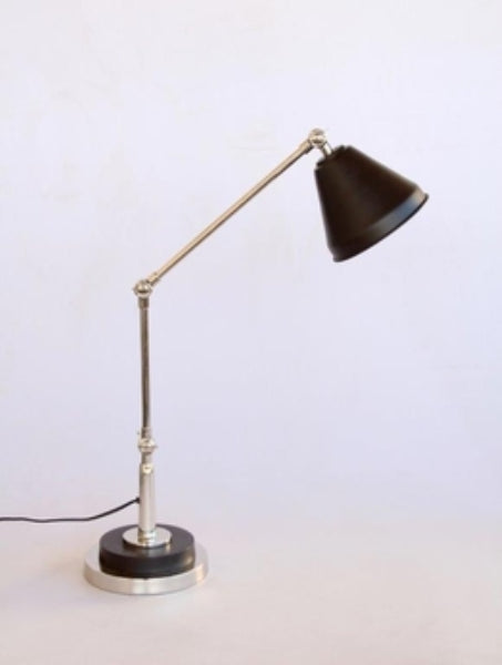 MATT BLACK & SILVER TABLE LAMP - NetDécor 