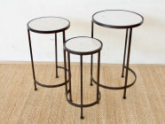 SET OF 3 REAL MARBLE TOP TABLE - NetDécor 