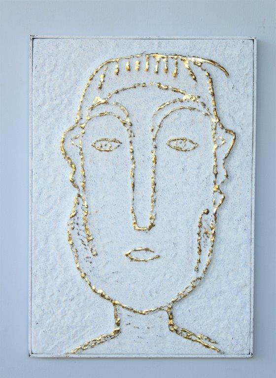 WHITE AND GOLD METAL PICTURE - NetDécor 