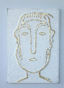 WHITE AND GOLD METAL PICTURE - NetDécor 