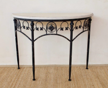 HALF MOON BLACK METAL LEGS CREAM TOP - NetDécor 