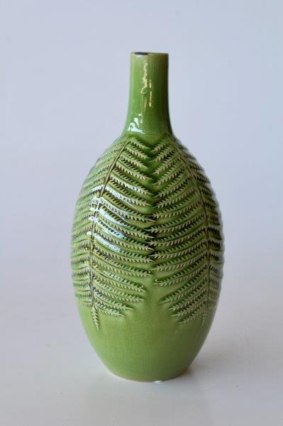 GREEN PALM LEAF VASE - NetDécor 