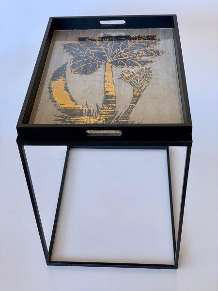 BLACK & GOLD PALM TREE TABLE TRAY - NetDécor 