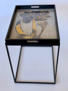 BLACK & GOLD PALM TREE TABLE TRAY - NetDécor 