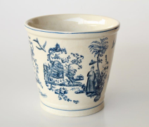 BLUE CHINESE ROUND PLANTER - NetDécor 