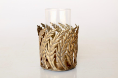 GOLD FERN CANDLE HOLDER - NetDécor 