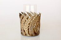 GOLD FERN CANDLE HOLDER - NetDécor 