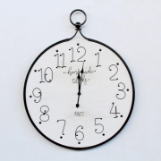 LARGE BLACK & WHITE IRON CLOCK - NetDécor 