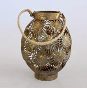 LARGE METAL PALM LEAF LANTERN - NetDécor 