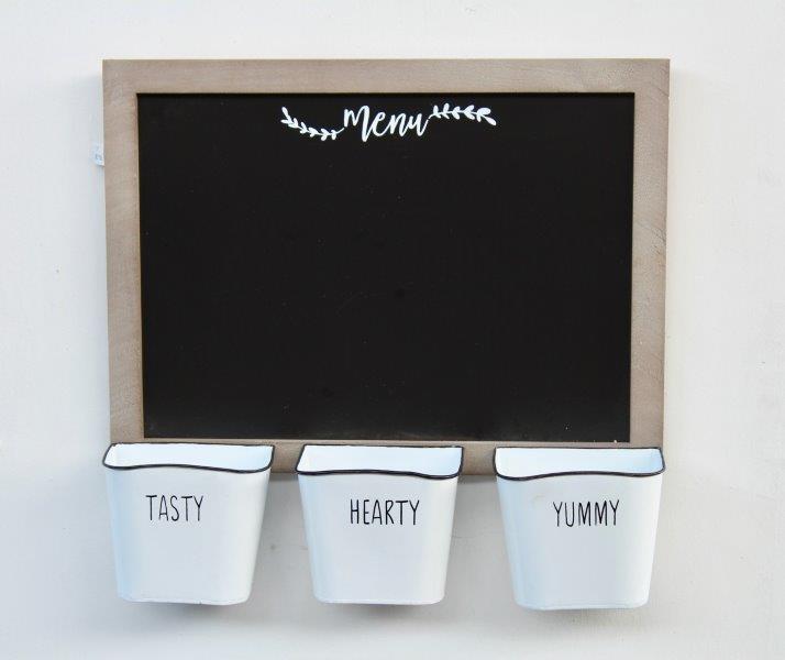 MENU BLACKBOARD WITH 3 PAILS - NetDécor 