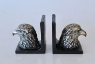 PAIR OF SILVER EAGLE BOOKENDS - NetDécor 
