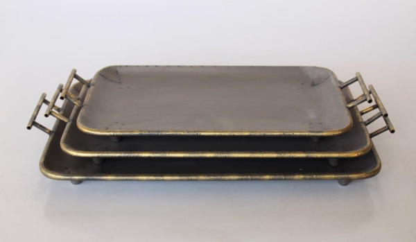 SET OF 3 METAL TRAYS - NetDécor 
