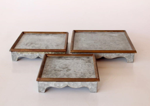 SET OF 3 SQUARE METAL BASES - NetDécor 