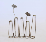 SET 5 TEST TUBE VASES JOINED WITH METAL FLOWER - NetDécor 