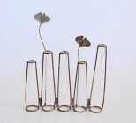 SET 5 TEST TUBE VASES JOINED WITH METAL FLOWER - NetDécor 