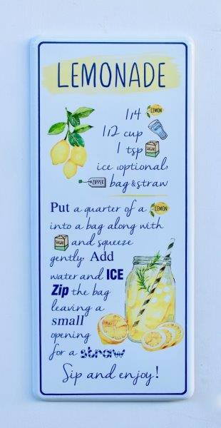 WHITE ENAMEL LEMONADE PLAQUE - NetDécor 