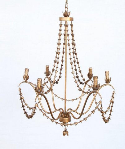 65cm Antique Gold 6 Light Chandelier - NetDécor 