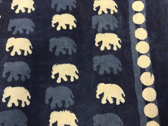 3m NAVY & WHTE ELEPHANTS TABLE CLOTH - NetDécor 
