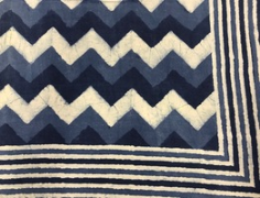 3m NAVY & WHITE ZIGZAG TABLE CLOTH - NetDécor 