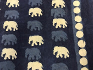 3.5m NAVY & WHTE ELEPHANTS TABLE CLOTH - NetDécor 