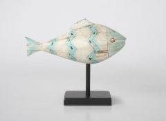 Blue Zigzag Fish On Stand - NetDécor 