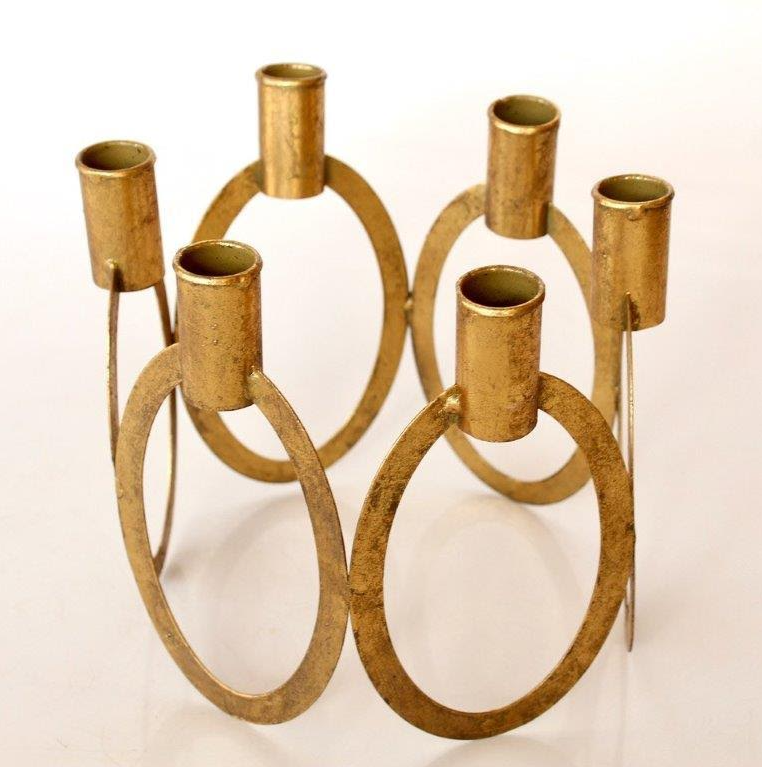 Gold 6 Candle Holder - NetDécor 