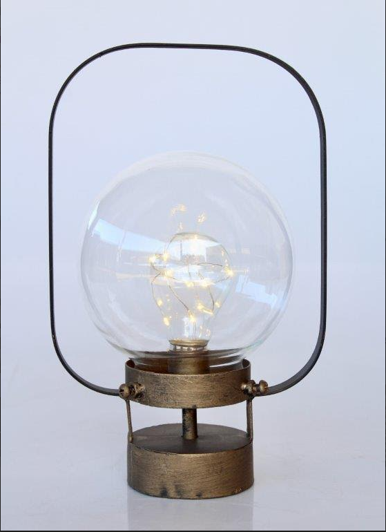 Led Battery Operated Round Glass Lantern - NetDécor 