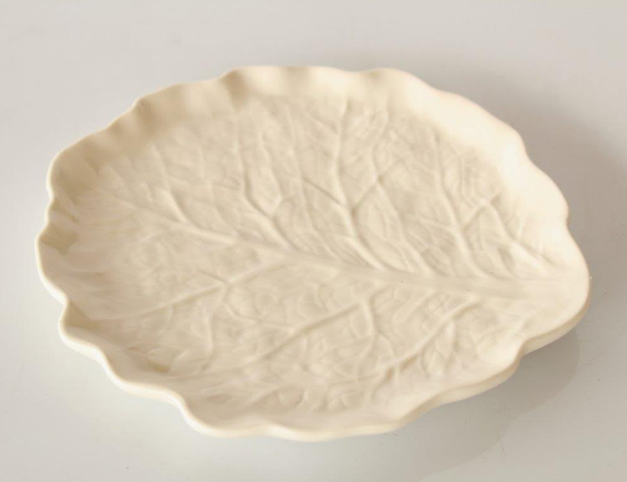 White Cabbage Shaped Leaf Plate - NetDécor 