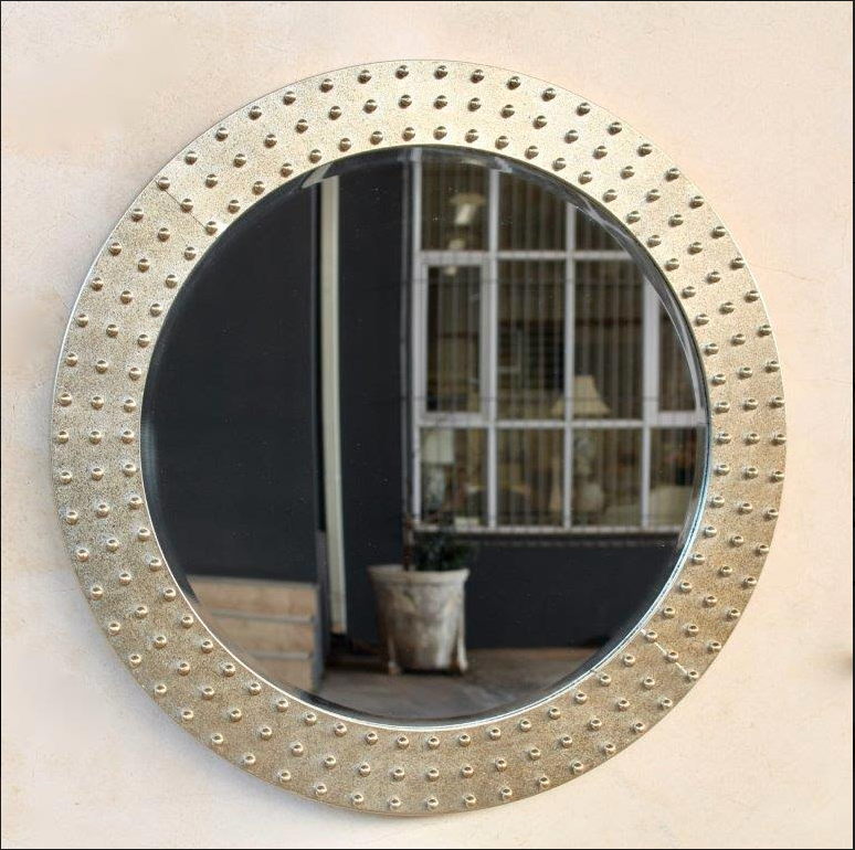 Round Pale Gold Mirror with Bobbles - NetDécor 