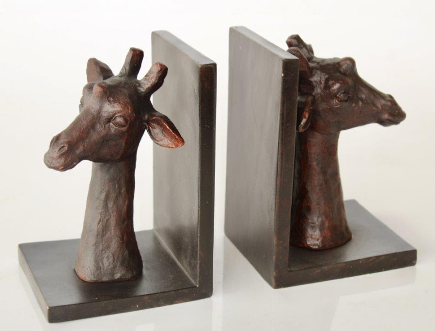 Pair of Giraffe Head Book Ends - NetDécor 