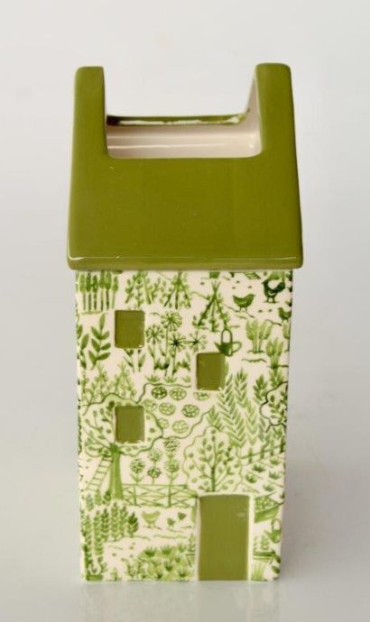 Green and White House Vase Village Design - NetDécor 