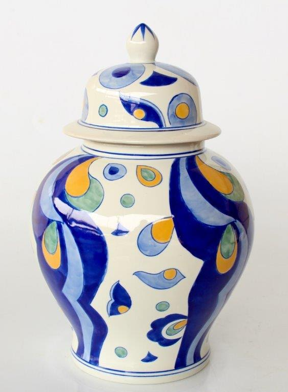 Navy and Yellow Jar - NetDécor 