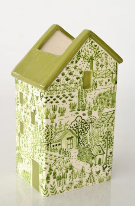 Green and White House Vase Village Design - NetDécor 