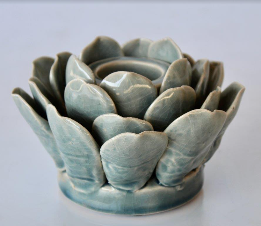 Blue Grey Candle Holder - NetDécor 