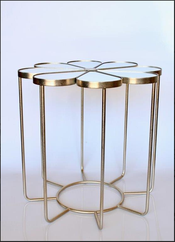 Round Petal Mirrored Table - NetDécor 