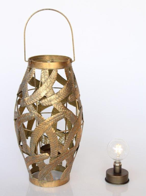 Large Gold Leaf Lantern - NetDécor 