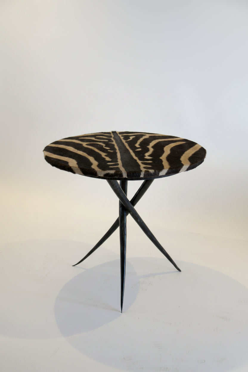 Gemsbok Table with Zebra Top - NetDécor 