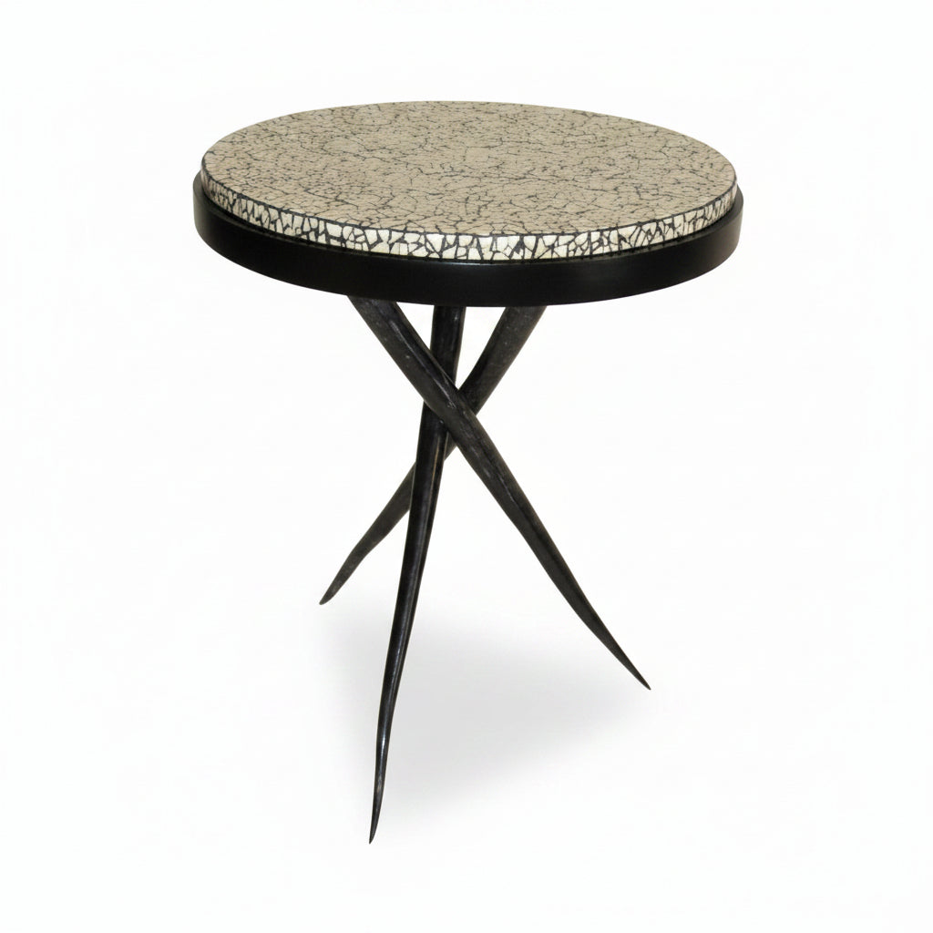 Ostrich Egg Top and Gemsbok Horn Table - NetDécor 